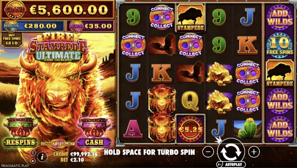 Fire Stampede Ultimate Base Game Screenshot – Showing Features