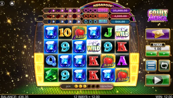 Fruit Merge Megapots Base Game Screenshot – Showing Features