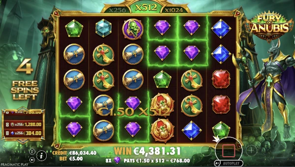 Fury of Anubis Bonus Game – Free Spins Features