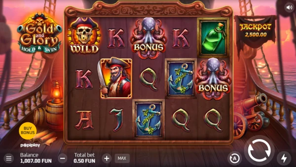 Gold and Glory Hold and Win Base Game Screenshot – Showing Features