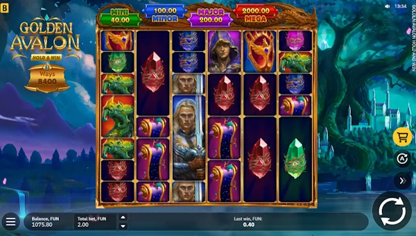 Golden Avalon Hold and Win Base Game Screenshot – Showing Features