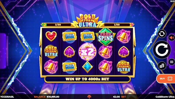 Goldstorm Ultra Base Game Screenshot – Showing Features