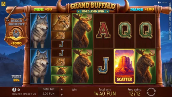 Grand Buffalo Base Game Screenshot – Showing Features