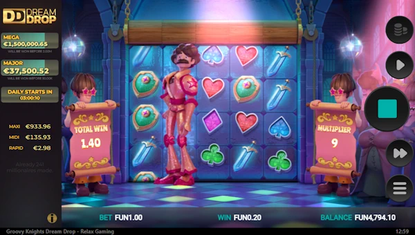 Groovy Knights Dream Drop bonus game