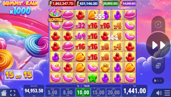 Gummy Rain x1000 Bonus Game – Free Spins Features