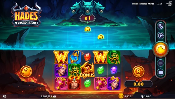 Hades Cerberus Riches Base Game Screenshot – Showing Features