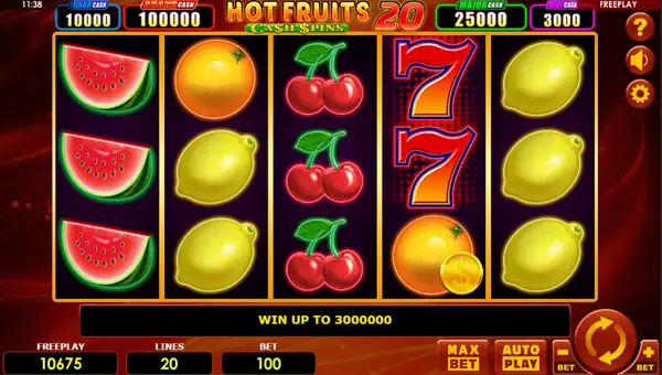 Hot Fruits 20 Cash Spins base game review