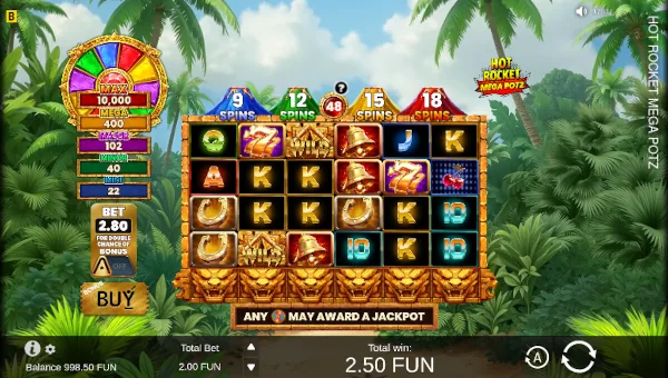 Hot Rocket Mega Potz Base Game Screenshot – Showing Features