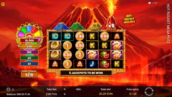 Hot Rocket Mega Potz Bonus Game – Free Spins Features