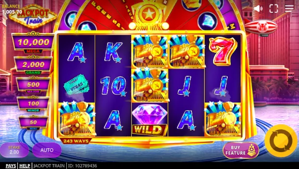 Jackpot Train Base Game Screenshot – Showing Features