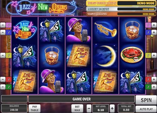 Jazz of New Orleans slot free play demo is not available.