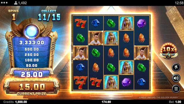 Jungle Jim and the Golden Mummy free spins and bonus mode