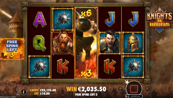 Knights vs Barbarians Bonus Game – Free Spins Features