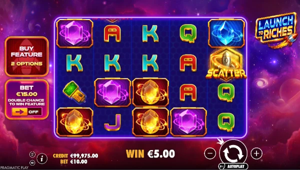 Launch to Riches Base Game Screenshot – Showing Features