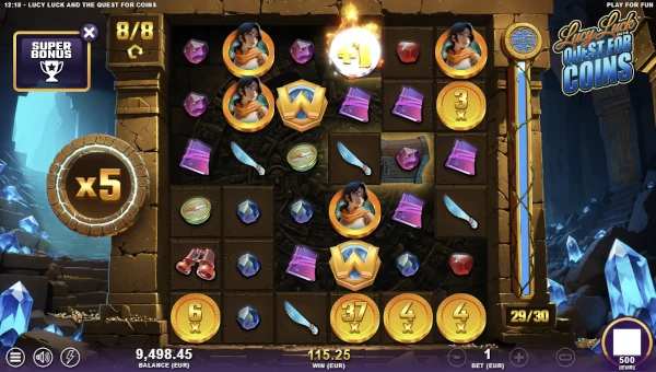 Lucy Luck and the Quest for Coins slot free spins bonus screenshot