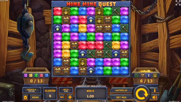 Mine Mine Quest slot free play demo is not available.
