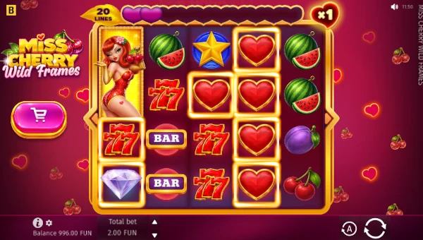 Miss Cherry Wild Frames Base Game Screenshot – Showing Features