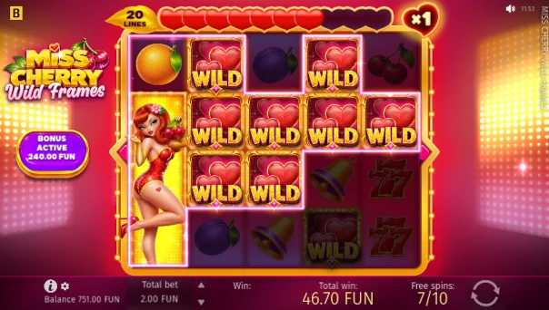 Miss Cherry Wild Frames Bonus Game – Free Spins Features