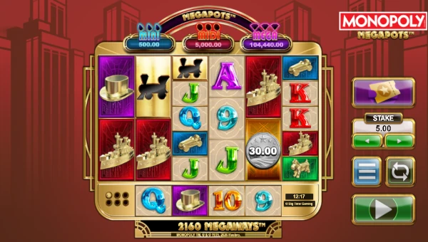 Monopoly Megapots Base Game Screenshot – Showing Features