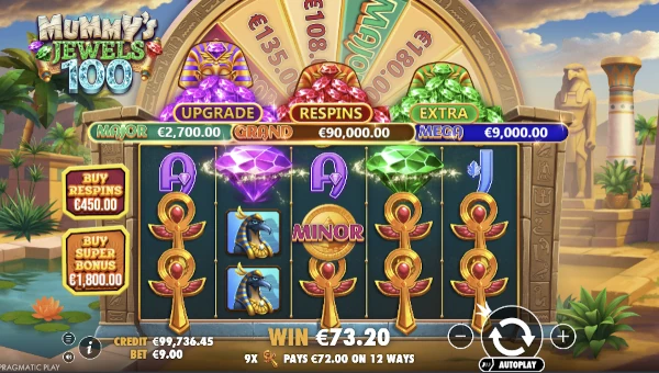 Mummys Jewels 100 Base Game Screenshot – Showing Features