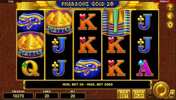 Pharaohs Gold 20 base game review