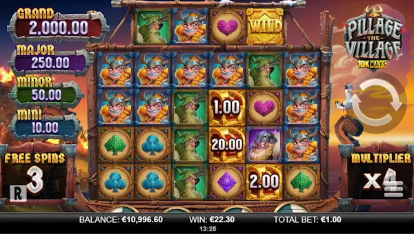 Pillage the Village 10K Ways bonus game