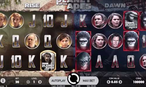 Planet of the Apes slot free play demo is not available.