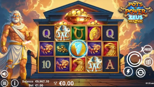 Pots of Power Zeus Base Game Screenshot – Showing Features
