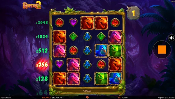 Raptor 2 Bonus Game Screenshot