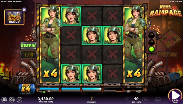 Reel Rampage Slot Free Spins Bonus Game