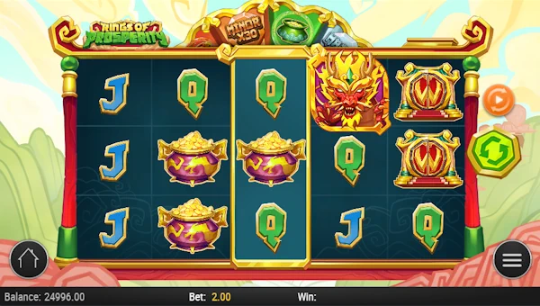 Rings of Prosperity slot base game screenshot