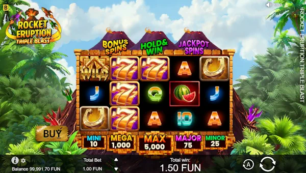 Rocket Eruption Triple Blast Base Game Screenshot – Showing Features