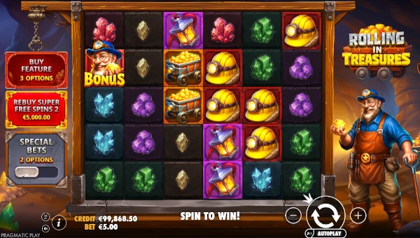 Rolling in Treasures Base Game Screenshot – Showing Features