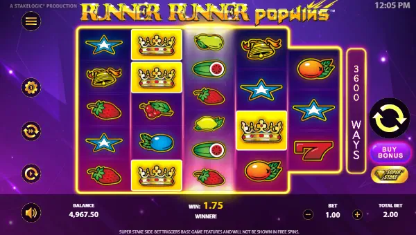 Runner Runner Popwins base game review