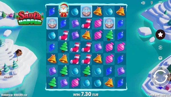 Santa Hopper slot base game with Christmas theme