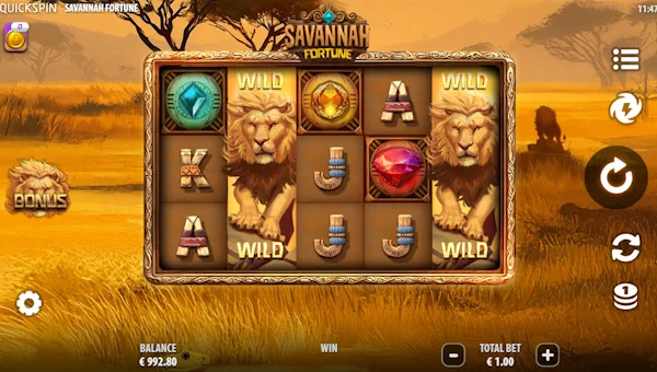 Savannah Fortune Base Game Screenshot – Showing Features