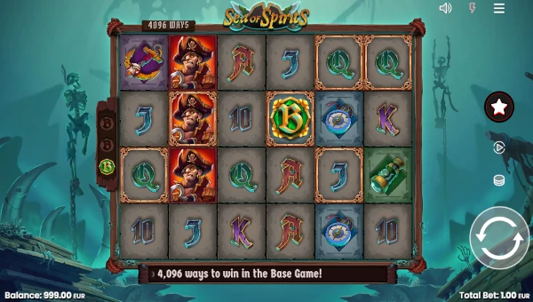 Sea of Spirits slot base game with underwater pirate theme