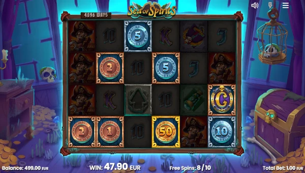 Sea of Spirits slot free spins with sticky frames and activators