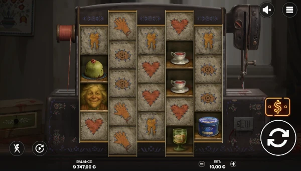 Sew slot base game with creepy symbols and 1600 ways to win