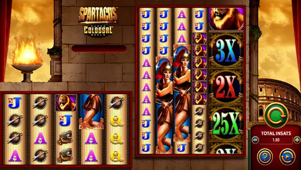 Spartacus Super Colossal Reels base game review