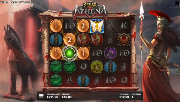 Spear of Athena slot free spins with Flaming Frames and Fortune symbols