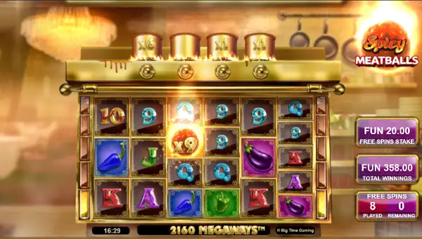 spicy meatballs megaways free spins