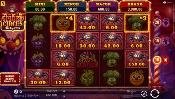 Spider Circus Bonus Game – Free Spins Features