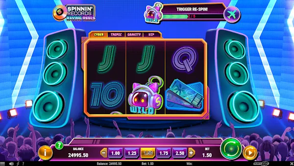 Spinnin Records Raving Reels Base Game Screenshot – Showing Features