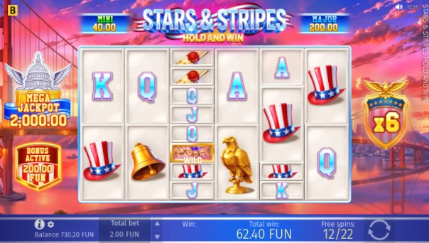 Stars and Stripes Hold and Win Bonus Game – Free Spins Features