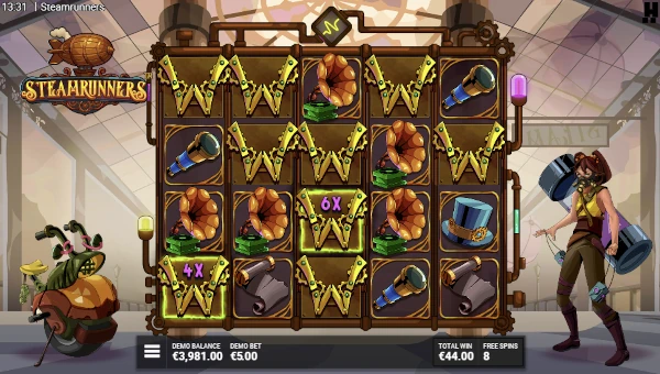 Steamrunners slot free spins feature