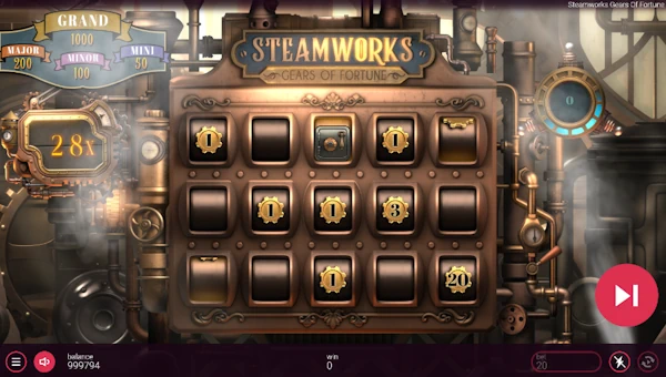 Steamworks Gears of Fortune bonus game