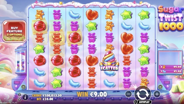 Sugar Twist 1000 Base Game Screenshot – Showing Features