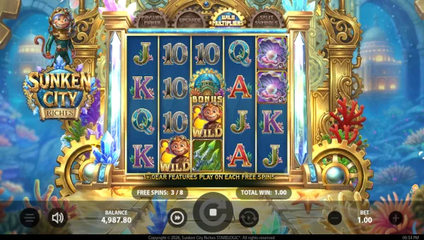 Sunken City Riches Bonus Game – Free Spins Features