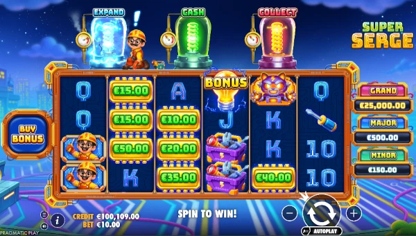 Super Serge Base Game Screenshot – Showing Features